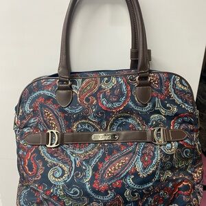 Chaps Paisley Print Laptop Bag - Navy and Red perfect for travel.